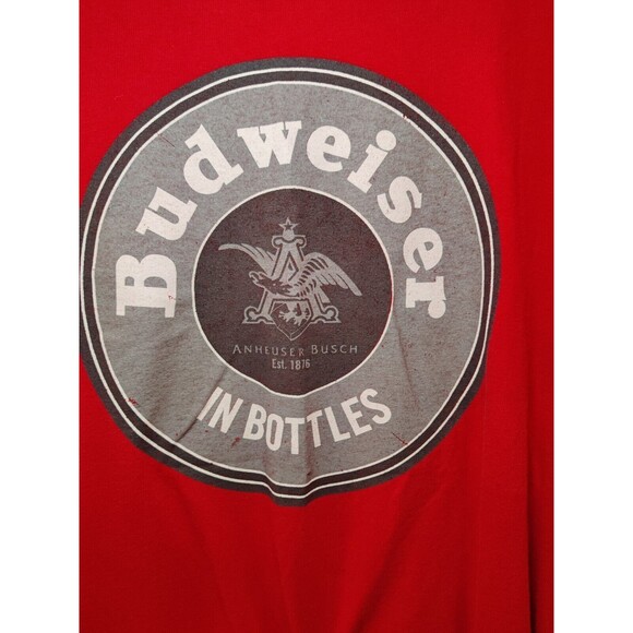 Budweiser in Bottles - Vintage Mens L Heavy Duty Tee - Red - Anheuser Busch - Picture 2 of 7